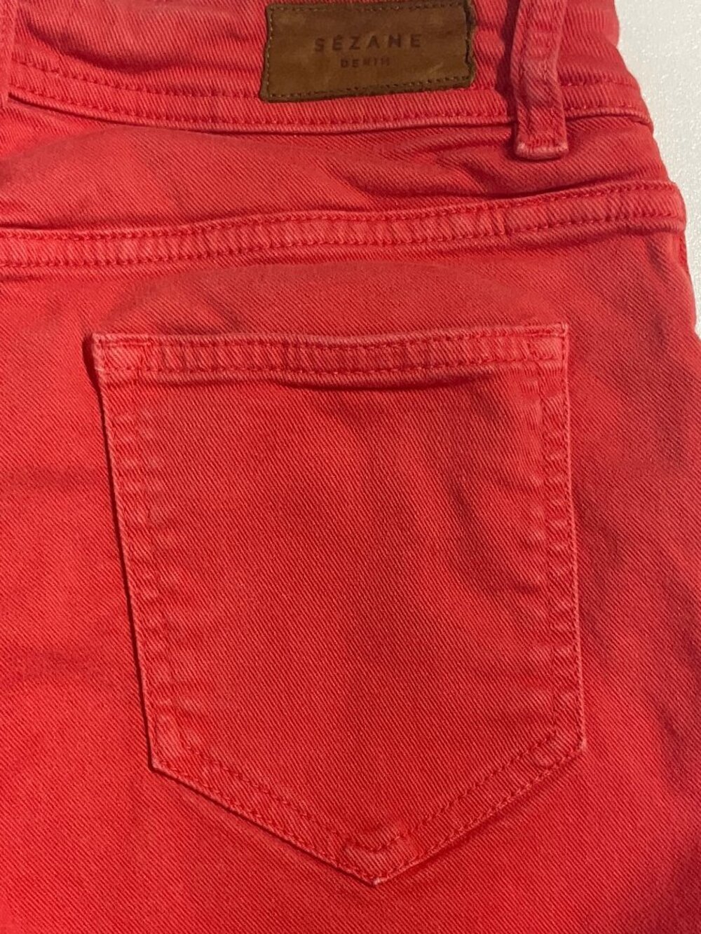 Sezane Size 28 Denim Perfect 7/8 Slim Coral/Orange Jeans Womens Ankle/Short 25" - Picture 4 of 15